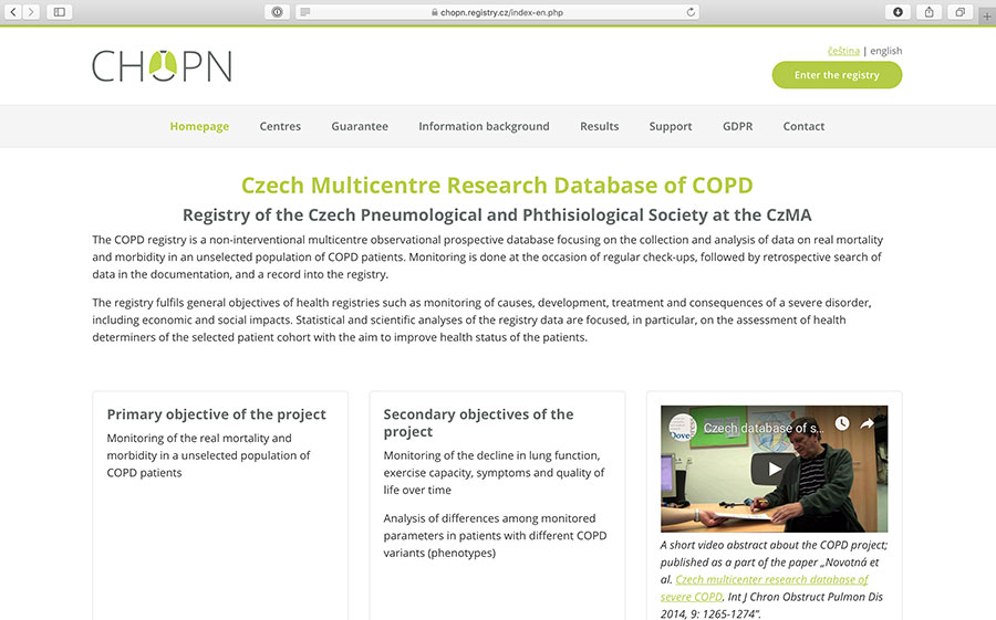 CHOPN registry: epidemiological database of COPD patients in the Czech Republic